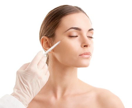 young woman receiving botox treatment